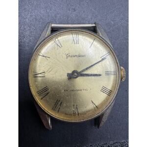 Guardian Antimagnetic Watch Swiss Made Silver Tone 33.5mm No Band For Parts